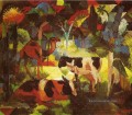 Landschaft mit Kühen und Kamel Expressionist